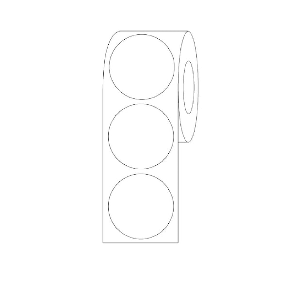 Label Rolls, Cryo, 25mm Dots, for 50mL Tubes, White, 500PK